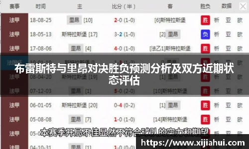 布雷斯特与里昂对决胜负预测分析及双方近期状态评估