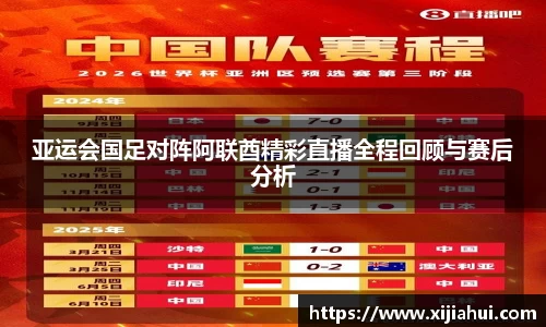 亚运会国足对阵阿联酋精彩直播全程回顾与赛后分析